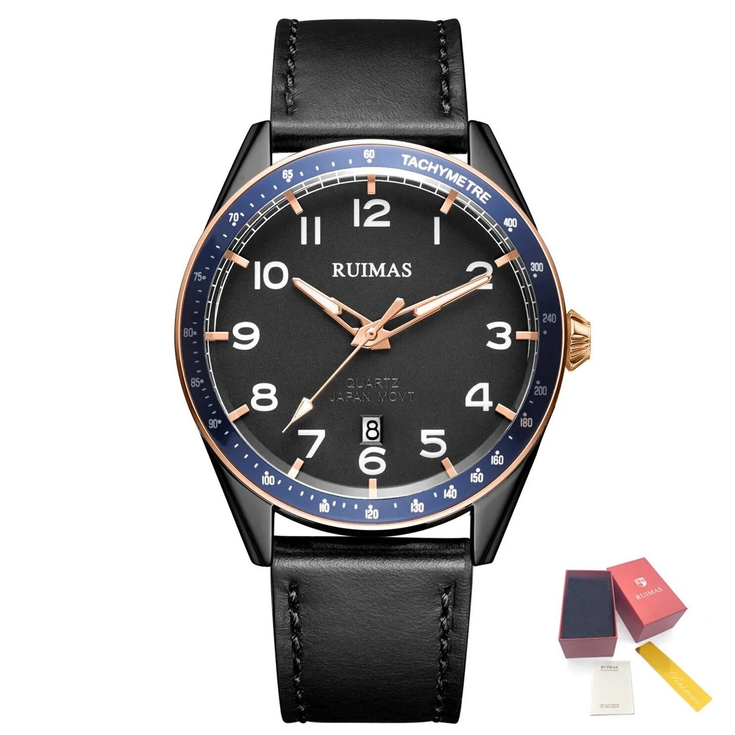 RUIMAS Men Quartz Watches Luxury Leather Sports Quartz Wristwatches Waterproof Luminous Casual Clock Auto Date Relogio Masculino