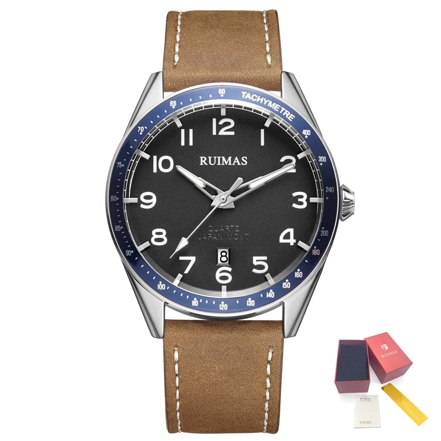 RUIMAS Men Quartz Watches Luxury Leather Sports Quartz Wristwatches Waterproof Luminous Casual Clock Auto Date Relogio Masculino