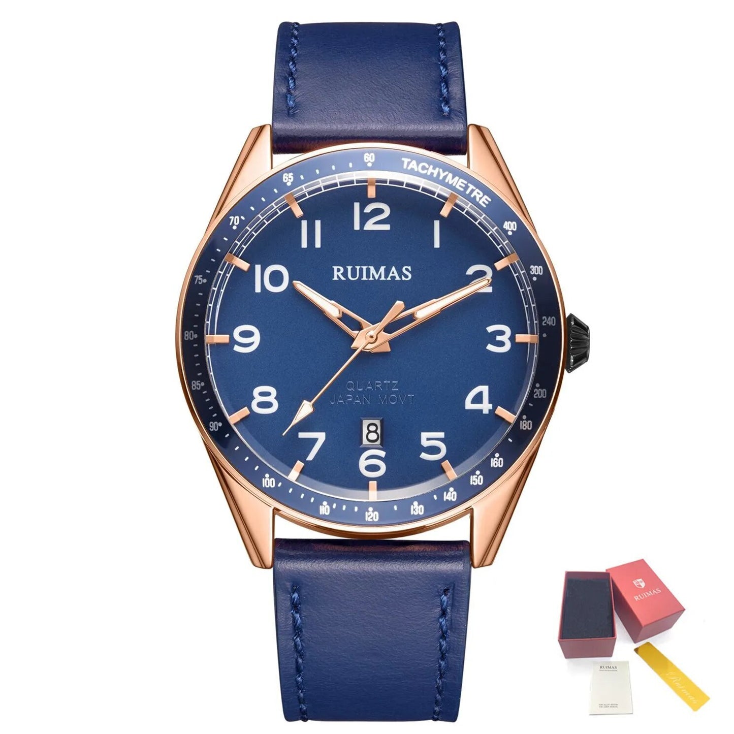 RUIMAS Men Quartz Watches Luxury Leather Sports Quartz Wristwatches Waterproof Luminous Casual Clock Auto Date Relogio Masculino