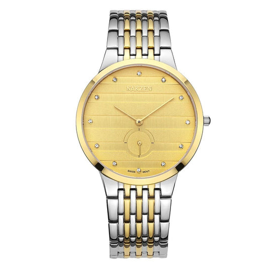 NAKZEN Diamond Men Watch Luxury Brand Sapphire Watches Mens Stainless Steel Black Gold Wristwatch Male Clock Relogio Masculino