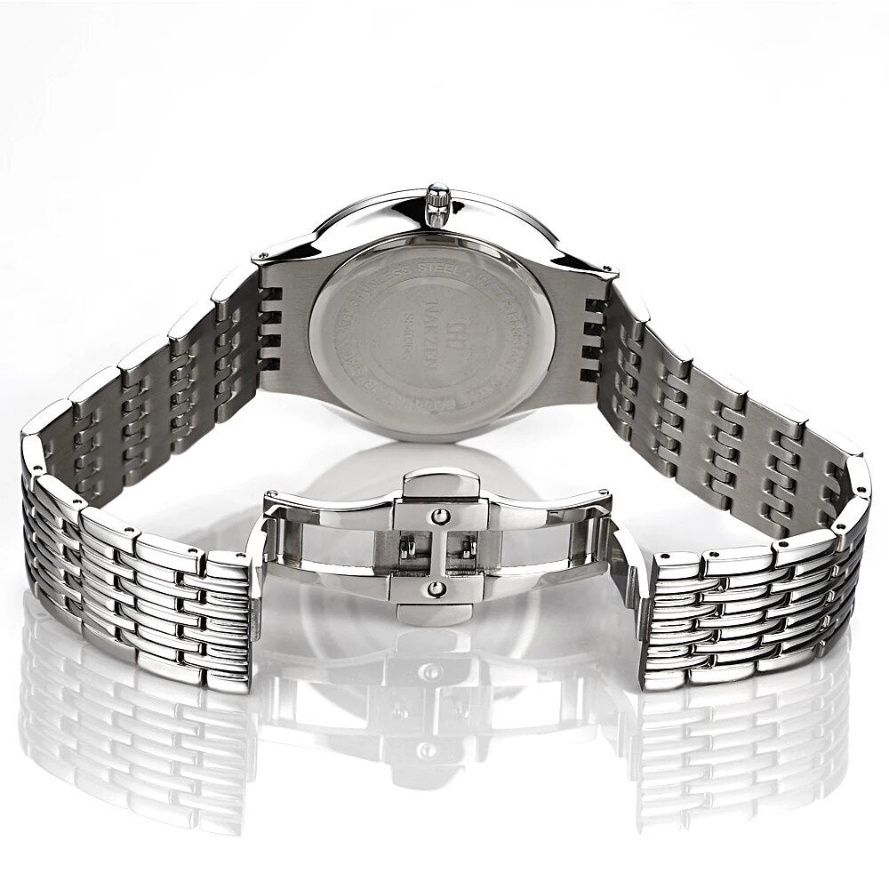 NAKZEN Diamond Men Watch Luxury Brand Sapphire Watches Mens Stainless Steel Black Gold Wristwatch Male Clock Relogio Masculino