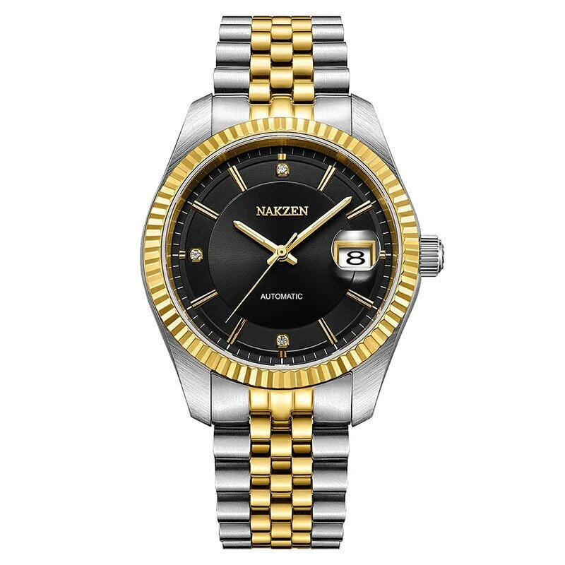 NAKZEN Watch Luxury Men Automatic Mechanical Tourbillon Clock Fashion Sapphire Glass Stainless Steel Waterproof Watches NH35 Mov