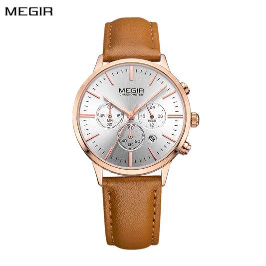 MEGIR Women Casual Watches Leather Strap Ladies Wristwatches Top Brand Luxury Fashion Female Dress Clock Relogio Feminino 2011L