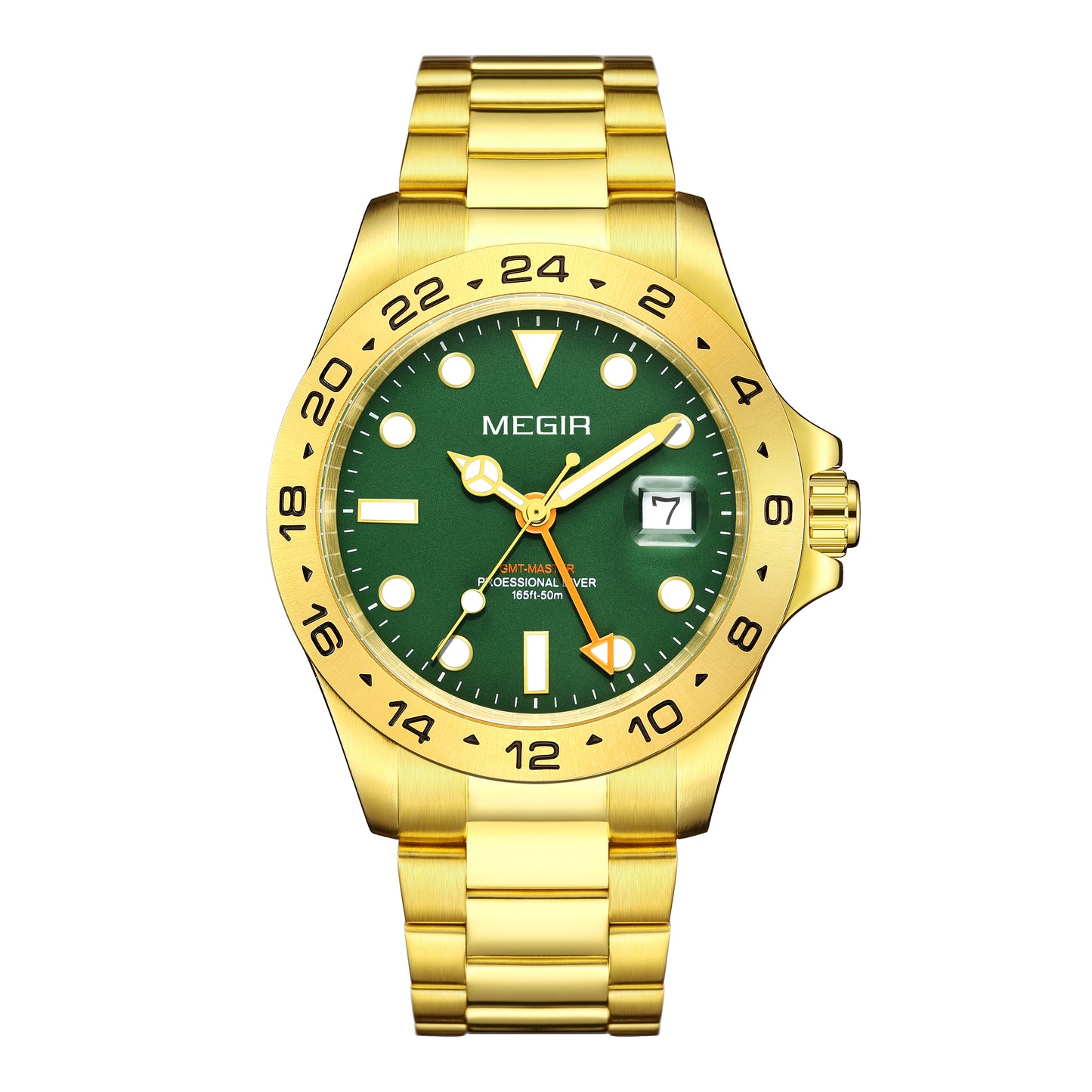 MEGIR Original Luxury Men Analogue Quartz Watch Luminous 5ATM Waterproof Business WristWatch Stainless Steel Clock Montre Homme