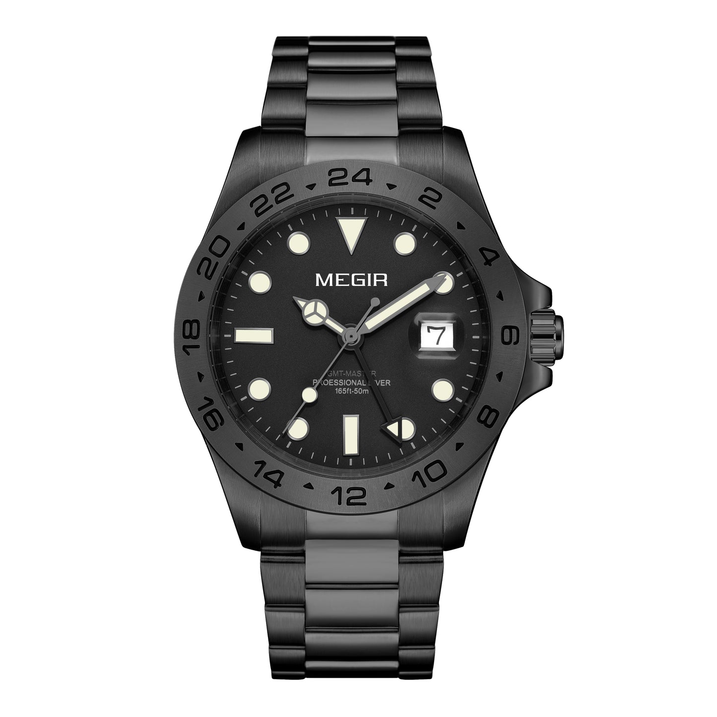 MEGIR Original Luxury Men Analogue Quartz Watch Luminous 5ATM Waterproof Business WristWatch Stainless Steel Clock Montre Homme