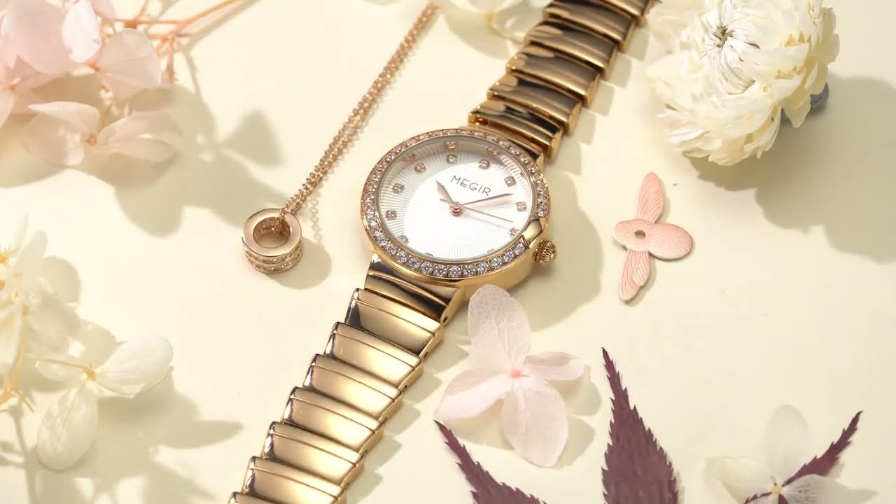 MEGIR Luxury Stainless Steel Strap Watches for Women Fashion Casual Quartz WristWatch Ladies Big Dial Dress Clock Reloj Hombre