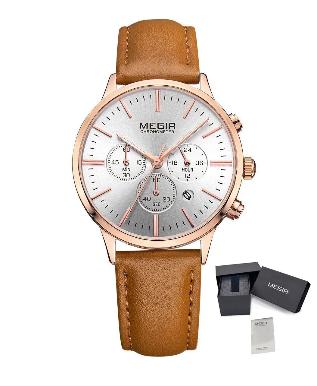 MEGIR Women Casual Watches Leather Strap Ladies Wristwatches Top Brand Luxury Fashion Female Dress Clock Relogio Feminino 2011L