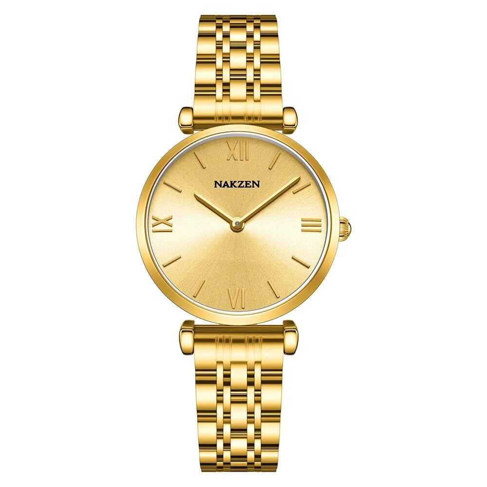 2021 New NAKZEN Luxury Crystal Watch Women Waterproof Rose Gold Steel Strap Ladies Wrist Watches Top Brand Bracelet Clock Relogi