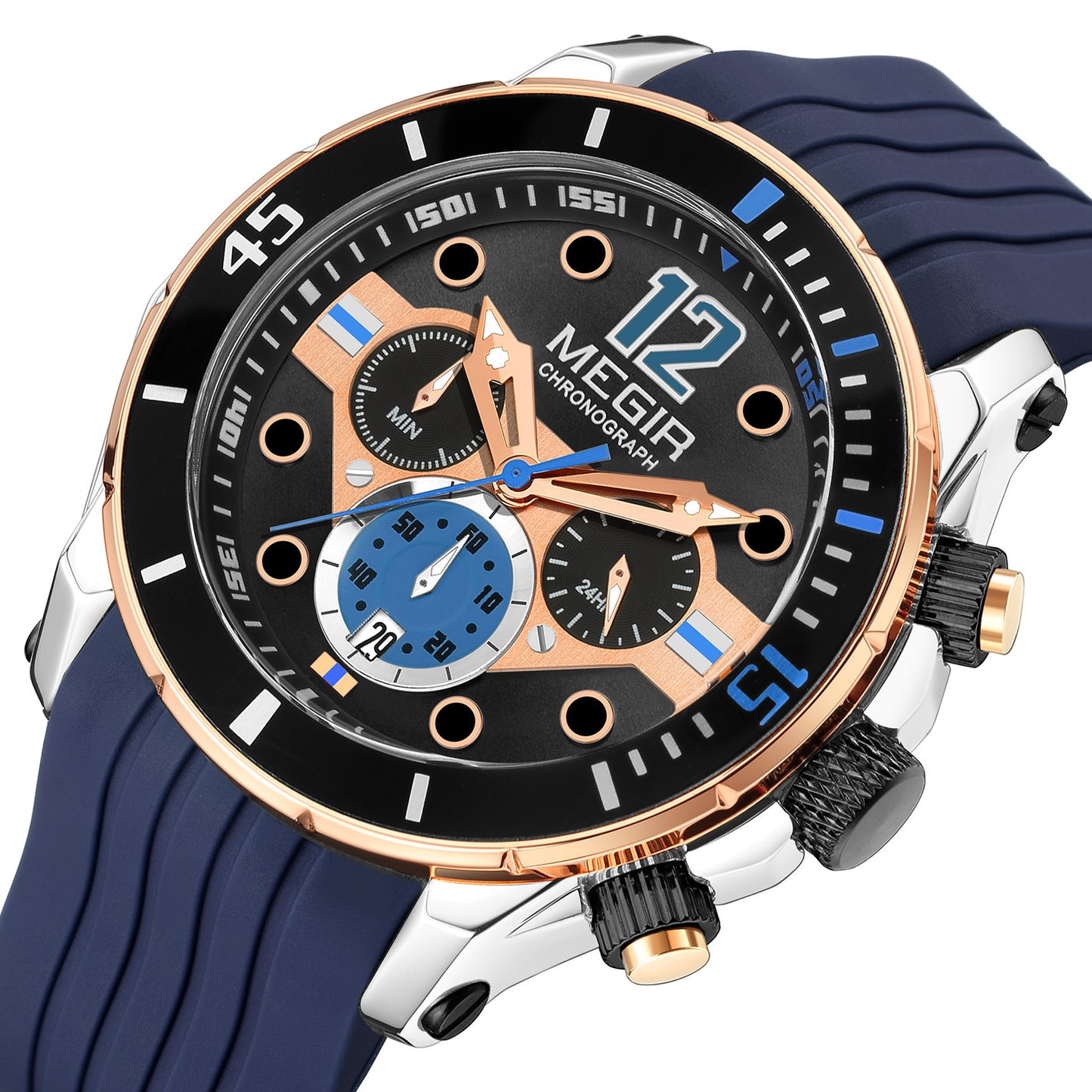 MEGIR Men Sport Military Watches Luminous Waterproof Male Chronograph Clock Luxury Casual Big Dial Wrist Watches Reloj Hombre
