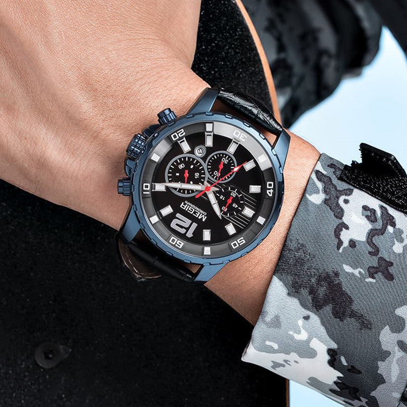 MEGIR Chronograph Quartz Men Watch Top Brand Luxury Military Wrist Watches Clock Men Relogio Masculino Business Wristwatch