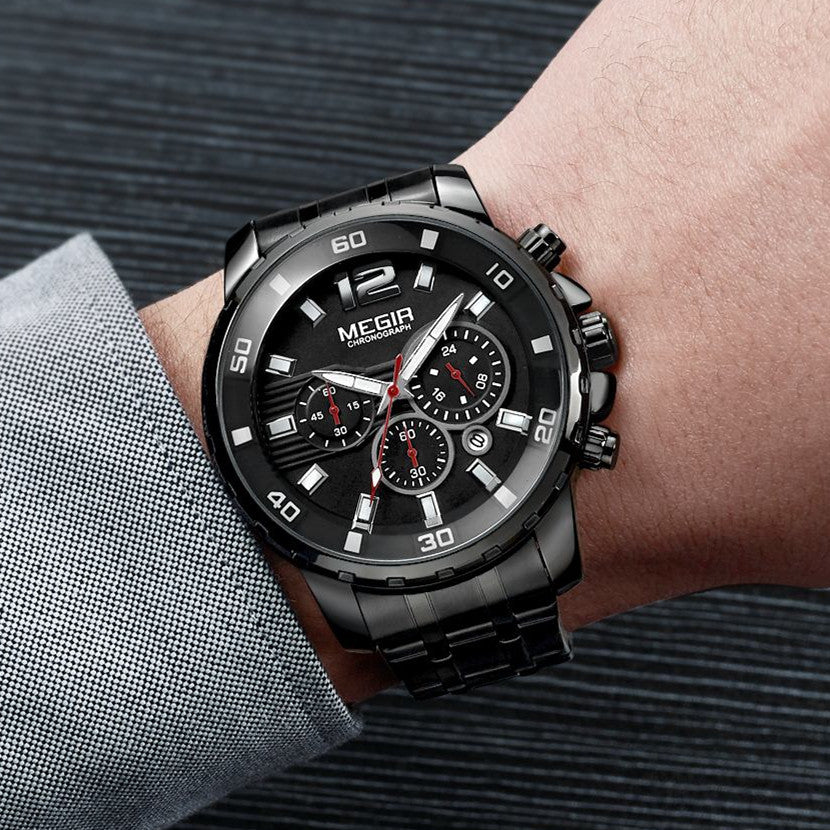 MEGIR Chronograph Quartz Men Watch Top Brand Luxury Military Wrist Watches Clock Men Relogio Masculino Business Wristwatch