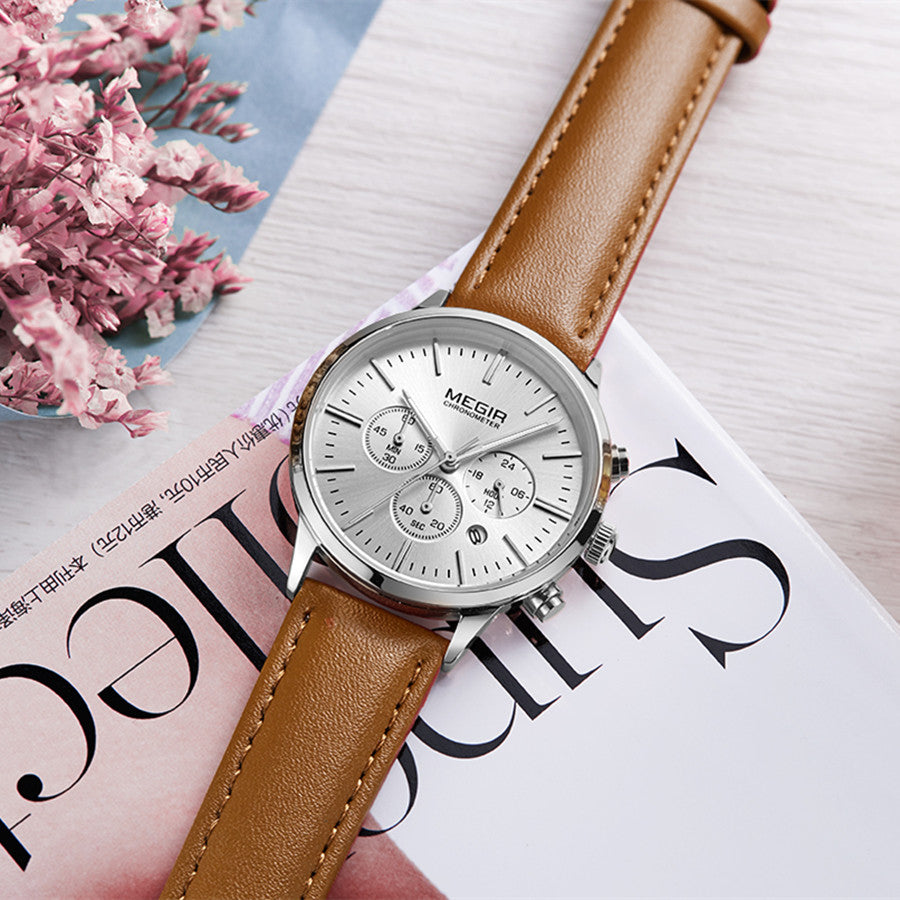 MEGIR Women Casual Watches Leather Strap Ladies Wristwatches Top Brand Luxury Fashion Female Dress Clock Relogio Feminino 2011L