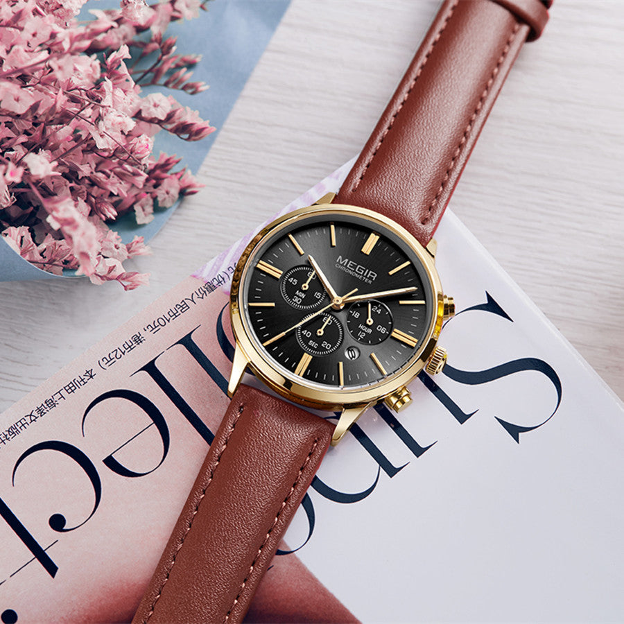 MEGIR Women Casual Watches Leather Strap Ladies Wristwatches Top Brand Luxury Fashion Female Dress Clock Relogio Feminino 2011L