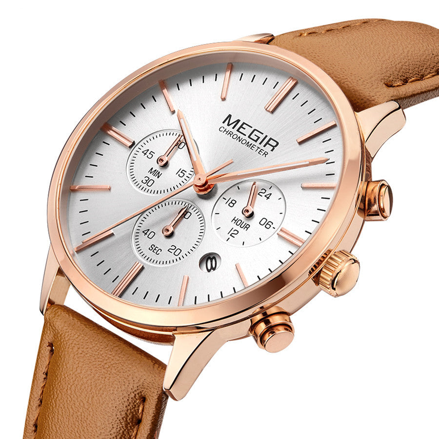 MEGIR Women Casual Watches Leather Strap Ladies Wristwatches Top Brand Luxury Fashion Female Dress Clock Relogio Feminino 2011L