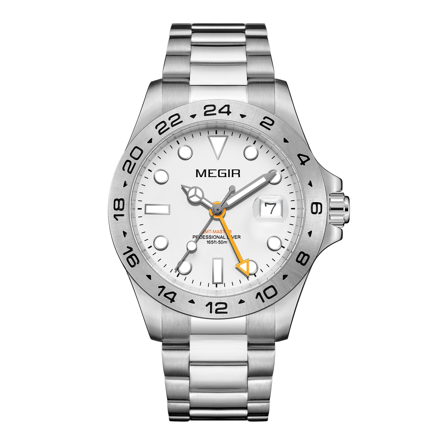 MEGIR Original Luxury Men Analogue Quartz Watch Luminous 5ATM Waterproof Business WristWatch Stainless Steel Clock Montre Homme
