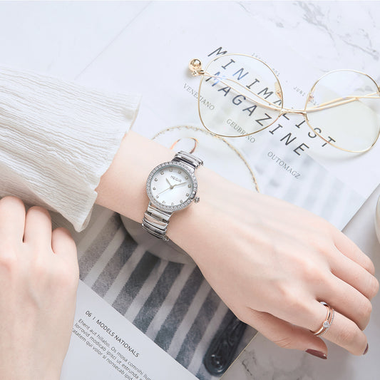 MEGIR Luxury Stainless Steel Strap Watches for Women Fashion Casual Quartz WristWatch Ladies Big Dial Dress Clock Reloj Hombre