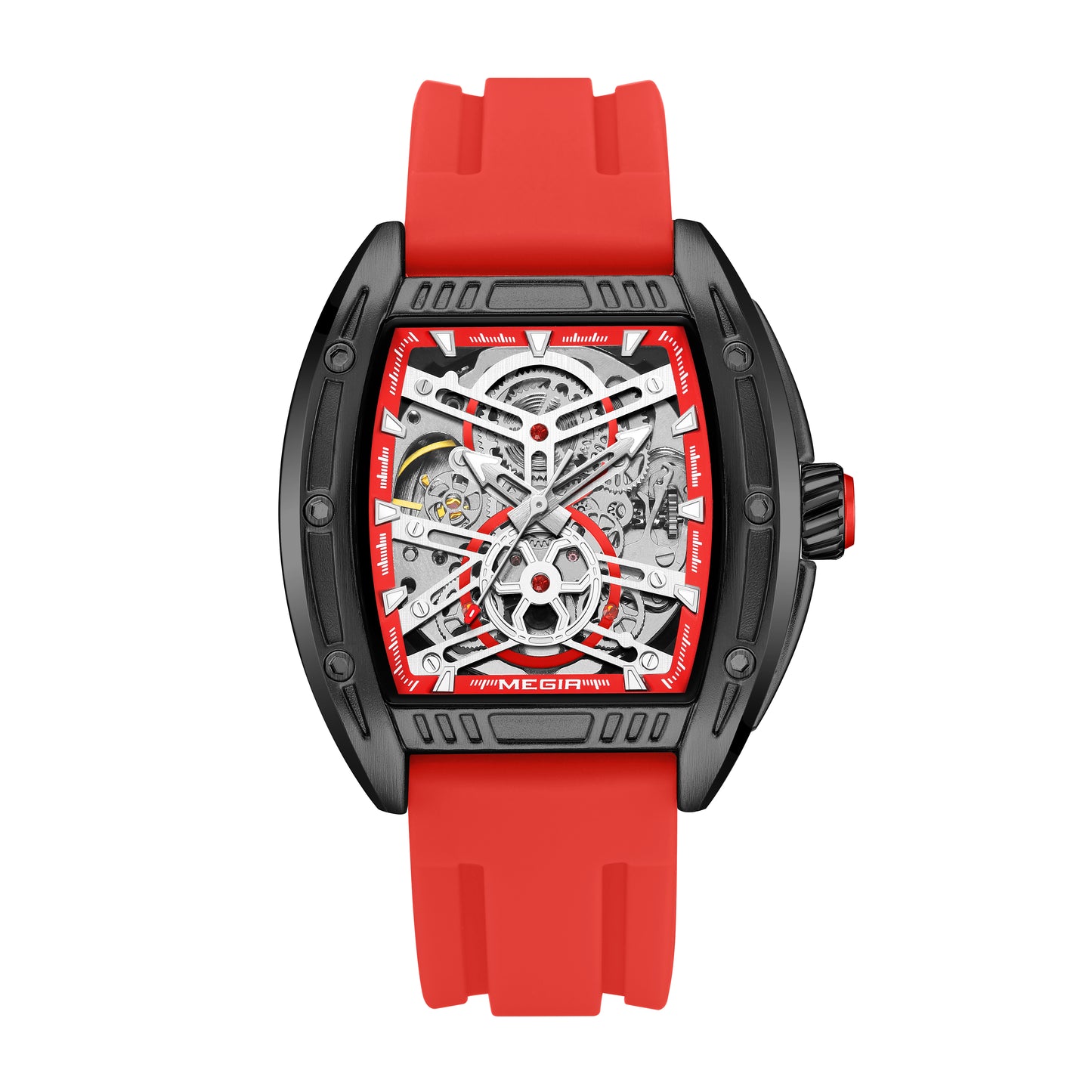 MEGIR Original Luxury Sport Watch for Men Silicone Band Automatic Mechanical Movement WristWatches Luminous Clock Reloj Hombre