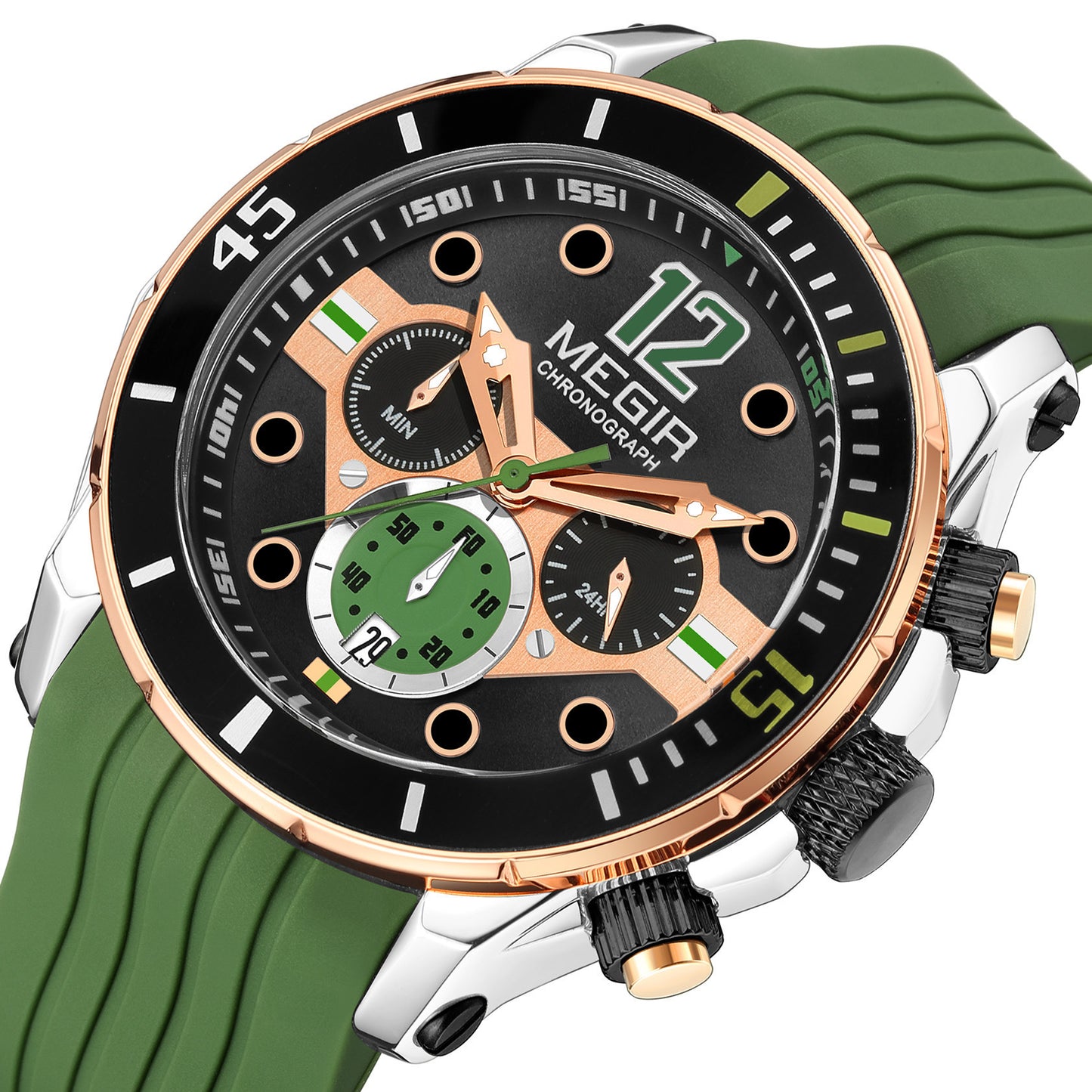MEGIR Men Sport Military Watches Luminous Waterproof Male Chronograph Clock Luxury Casual Big Dial Wrist Watches Reloj Hombre